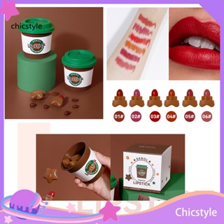 Chicstyle ลิปสติก ลิปกลอส ไม่เหนียวเหนอะหนะ ไม่จางง่าย สําหรับผู้หญิง 6 ชิ้น ต่อชุด