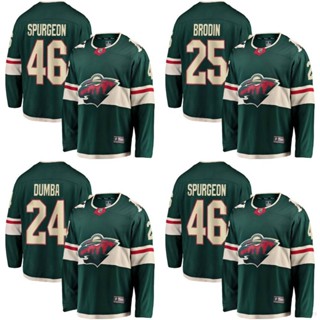 เสื้อยืดแขนยาว พิมพ์ลาย Minnesota Wild Jersey Spurgeon Brodin Dumba HQ1 NHL พลัสไซซ์ QH1