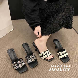 JUSLIN  รองเท้าแตะ รองเท้าแตะผู้หญิง ส้นแบน ใส่สบาย สไตล์เกาหลี รองเท้าแฟชั่น 2023 ใหม่ 071423 รุ่นใหม่ Beautiful Unique fashion B20H1DD 37Z230910