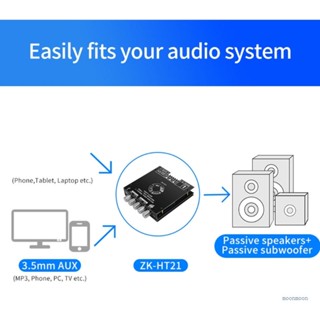 Lucky โมดูลขยายเสียงดิจิทัล 2 1 ช่อง AUX+BT5 0+บอร์ด USB ZK-HT21 สําหรับลําโพงพาสซีฟ และระบบบ้าน DIY