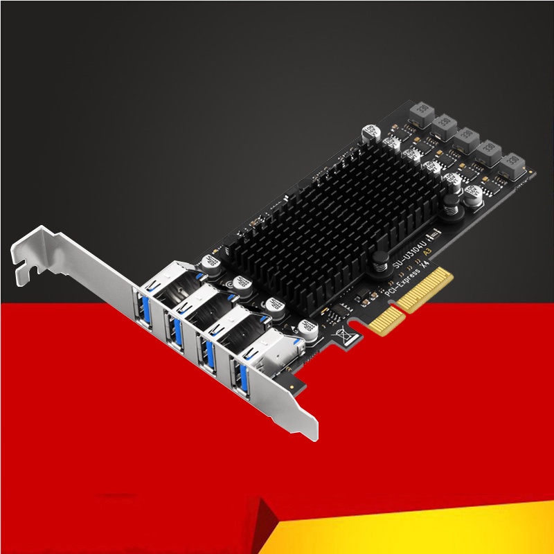 ใหม่ PCIE USB การ์ด 4 พอร์ต USB Multiplier Hub PCI E 4X Express to USB 3.2 Gen2 10G USB3.2 GEN 2 การ