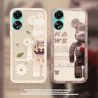 พร้อมส่ง ใหม่ เคสโทรศัพท์มือถือ ซิลิโคนนิ่ม TPU ใส กันกระแทก ลายการ์ตูนหมี ดอกเดซี่ สําหรับ OPPO A58 4G OPPO A58 NFC 2023 A58 OPPOA58NFC