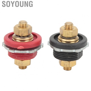 Soyoung Terminal Stud Durable 3/8in Good Electrical Conductivity Thru Panel Connector  Aging for Ships