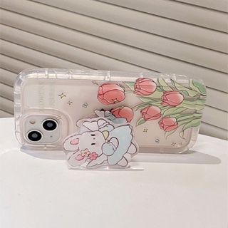 Yiki|เคสโทรศัพท์มือถือ TPU แบบนิ่ม ลายดอกทิวลิป และกระต่ายนางฟ้า สําหรับ Huawei P60 Art P60 P50 P40 P30 Pro P40 Lite Mate 50 40 30 20 Pro 40 Pro Plus