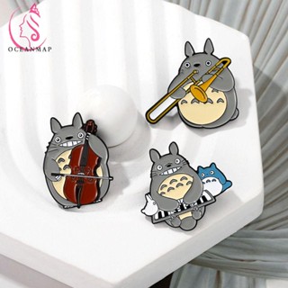 Oceanmap เข็มกลัด ลายการ์ตูน Totoro Orchestra เหมาะกับของขวัญ สําหรับเด็กผู้หญิง