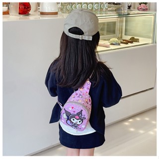 SANRIO กระเป๋าคาดอก กระเป๋าสะพายไหล่ ใส่เหรียญได้ ลายการ์ตูน Kuromi Melody Mermaid น่ารัก สไตล์เจ้าหญิง สําหรับเด็กนักเรียนผู้ชาย และเด็กผู้หญิง