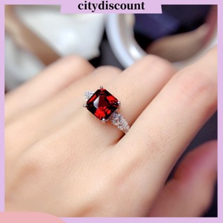 &lt;citydiscount&gt; แหวนแฟชั่น รูปเรขาคณิต ประดับโมอิสเทียม สําหรับผู้หญิง งานแต่งงาน