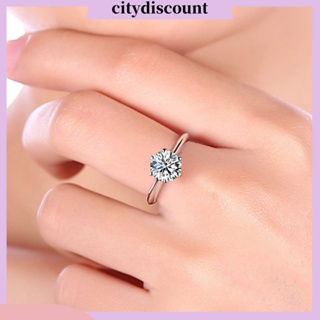 &lt;citydiscount&gt; แหวนแต่งงาน ประดับพลอยเทียม ทรงเรขาคณิต แวววาว แวววาว ไม่จางหาย เครื่องประดับ สําหรับผู้หญิง