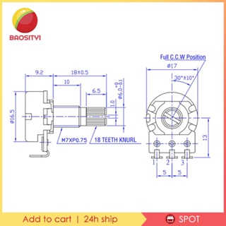 [Baosity1] โพเทนชิโอมิเตอร์ควบคุมระดับเสียงเพลายาว 18 มม. สําหรับไฟฟ้า 4 ชิ้น