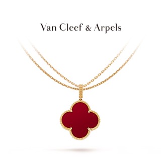 [พร้อมส่ง] สร้อยคอยาว ลาย Vca Van Cleef &amp; Arpels Alhambra Atsuba Lucky Yellow K Gold สําหรับของขวัญวันเกิด