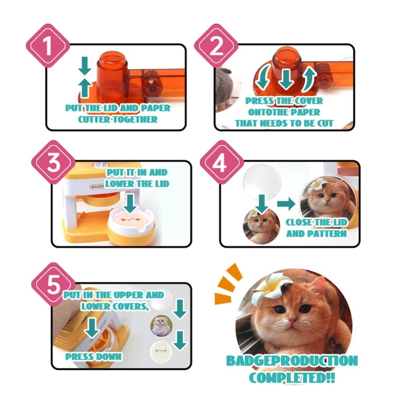 Uki DIY Pin Badge ปุ่ม Maker Badge Maker เครื่องกดหลายขนาดแม่พิมพ์ - รูปที่ 2