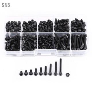 SN5 280 ชิ้น/กล่อง M3 หัวหมวก Hex Socket Bolt Screw Nut Metric Machine Fastener Assortment Set