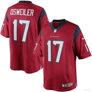 เสื้อยืดกีฬาแขนสั้น ลายทีมชาติฟุตบอล HQ1 NFL Houston Texans Jersey Brock Osweiler สีแดง พลัสไซซ์ QH1