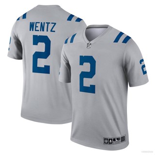 ใหม่ NFL Indianapolis Colts Jersey Carson Wentz เสื้อยืดลําลอง แขนสั้น สีเทา แขนสั้น คอกลม พลัสไซซ์ เหมาะกับการเล่นกีฬา