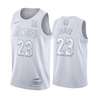 ฮอตและหลากหลาย Lagors NBA Los Angeles #23 เสื้อกีฬาบาสเก็ตบอล LeBron James MVP สีขาว 399225