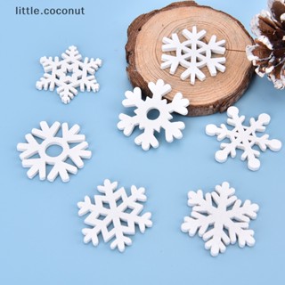 [little.coconut] จี้ไม้ รูปเกล็ดหิมะ สีขาว คละแบบ เครื่องประดับคริสต์มาส บูติก 50 ชิ้น