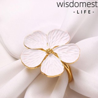 Wisdomest หัวเข็มขัดรัดผ้าเช็ดปาก ลายดอกพลัม แฮนด์เมด สําหรับตกแต่งโต๊ะรับประทานอาหาร