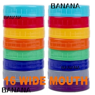 Banana1 ฝาขวดโหลพลาสติก กันหก หลากสี สําหรับห้องครัว 16 ชิ้น