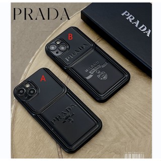 เคสโทรศัพท์มือถือ ลายแบรนด์ PRADA สีดํา สําหรับ iphone14 13 12 pro max 14 11 14pro 14plus 13 12 11 promax