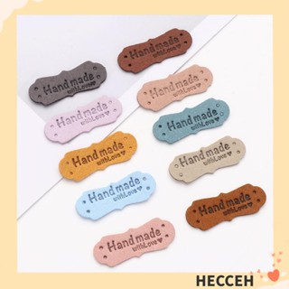 Hecceh ป้ายหนัง PU แฮนด์เมด อุปกรณ์เสริม สําหรับเย็บผ้า 20 ชิ้น