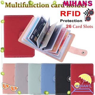 Mih กระเป๋าสตางค์ RFID 26 ช่อง ใส่บัตรได้ สีแคนดี้ สําหรับผู้ชาย และผู้หญิง