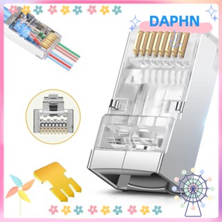 DAPHS Cat6 แจ็คเชื่อมต่อเครือข่ายอีเธอร์เน็ต UTP 50u ชุบทอง สําหรับสายอีเธอร์เน็ต