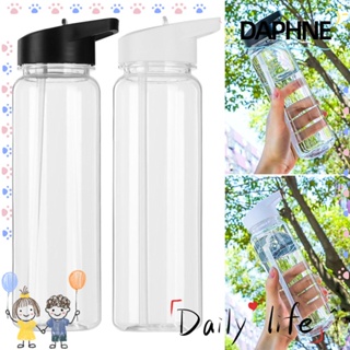 DAPHNE ขวดน้ําดื่ม แบบใส ปลอด BPA ขนาด 750 มล. พร้อมหลอดดูด สําหรับโรงอาหาร เล่นกีฬา