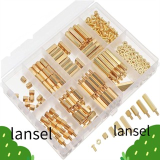 Lansel น็อตสกรู หกเหลี่ยม ทองเหลือง ตัวผู้ ตัวเมีย สีทอง M2.5 PCB DIY สําหรับเมนบอร์ด 280 ชิ้น