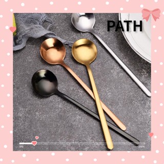 PATH ช้อนกาแฟ ช้อนขนมหวาน ทรงกลม สะท้อนแสง สีพื้น