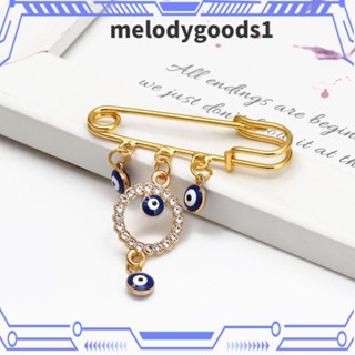 Melodygoods1 เข็มกลัดแฟชั่น รูปดวงตาชั่วร้าย สีฟ้า ตุรกี แฮมซ่า