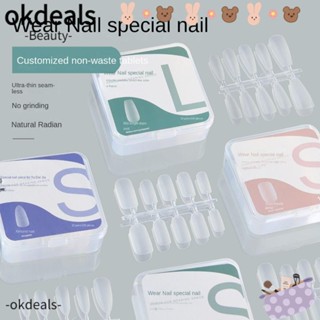 OKDEALS เล็บปลอม แบบใส ไม่มีรอยต่อ สําหรับต่อเล็บปลอม 100 ชิ้น