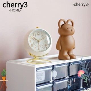 Cherry3 นาฬิกาปลุกโลหะ ทรงกลม สไตล์เรโทร สําหรับนักเรียน