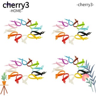 Cherry3 ป้ายแท็กซิลิโคน รูปแก้วไวน์ สไตล์โมเดิร์น หลากสี ทนทาน สําหรับมาร์กเกอร์ 48 ชิ้น