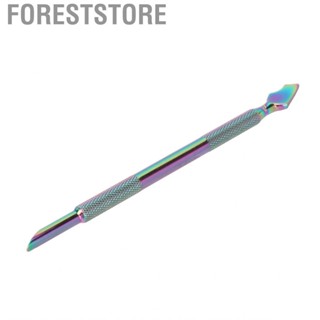 Foreststore Cuticle Pusher Multi Functional Edge  Shaped Nail Wide Application Stainless Steel for Technician Salon