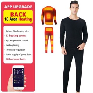 New 1 set Winter Heated Underwear USB Electric Power Heating Warm Tops Pants