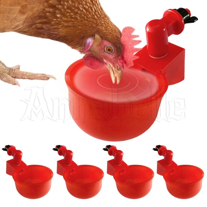 เครื่องให้อาหารไก่อัตโนมัติ / ชามน้ําดื่มสัตว์ปีก / ที่ให้น้ําเป็ดไก่พลาสติก / ถ้วยรดน้ํา แบบแขวน ติดตั้งง่าย / อุปกรณ์สุ่มไก่