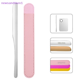 Newsandthen1 สเตนเลส ผู้หญิง เครื่องสําอาง จานสี ไม้พาย ช้อน แท่งครีม รองพื้น ผสม เครื่องมือ อุปกรณ์ทําเล็บ ดี