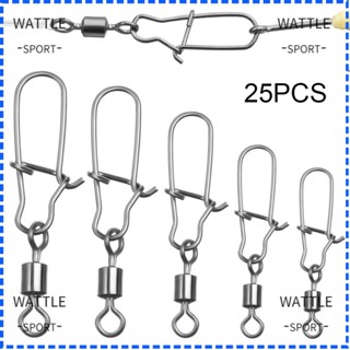 Wattle เหยื่อตกปลา สเตนเลส 8 ห่วง หมุนได้ อุปกรณ์เสริมตกปลา 25 ชิ้น