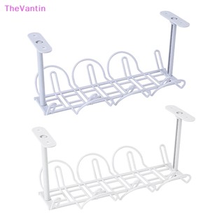 Thevantin ถาดจัดเก็บสายไฟ สายไฟ ซ็อกเก็ต แบบแขวนใต้โต๊ะ สําหรับบ้าน ห้องครัว