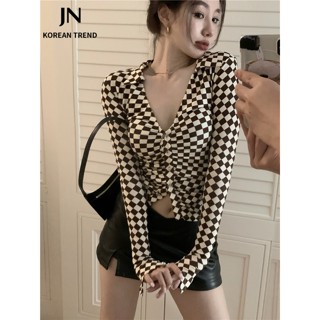 JN Studio  เสื้อยืด ครอป เสื้อยืดผู้หญิง สไตล์เกาหลี  รุ่นใหม่ Korean Style High quality Stylish A29J0TX 36Z230909