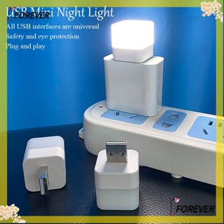 FOREVER Mini USB Plug Lamp Computer Reading LED Night Light Portable Small Square Eye Protection Mobile Power Charging