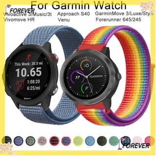 FOREVER สายนาฬิกาข้อมือ 20 มม. แบบเปลี่ยน สําหรับ Garmin Vivoactive 3 Vivomove Venu Forerunner 645 245