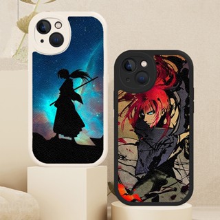 เคสโทรศัพท์มือถือหนังแกะ ลายการ์ตูนอนิเมะ Rurouni Kenshin สําหรับ iPhone 11 12 13 Mini 14 Pro Max XS XR X 8 7 Plus SE 2020