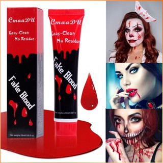 28ml เลือดปลอมที่เหมือนจริงสุดสมจริง Bloody Zombie แต่งหน้า Props Halloween Party Horror Body Paint Cos ตกแต่ง -FE