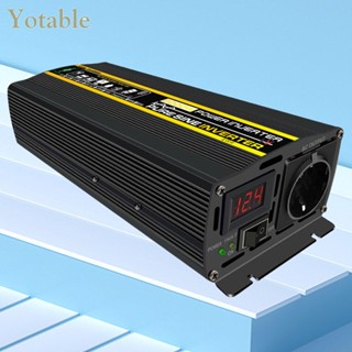 [Yotable.th] อินเวอร์เตอร์ไฟฟ้าดิจิทัล DC 12V เป็น AC 220V หน้าจอ LED สําหรับรถยนต์