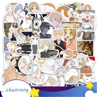 Chunrong สติกเกอร์ใส กันน้ํา พิมพ์ลาย Natsume Book of Friends สําหรับติดตกแต่งสเก็ตบอร์ด 50 ชิ้น ต่อชุด