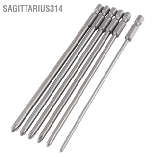 Sagittarius314 6 ชิ้น Shank 1/4 "S2 เหล็ก 150 มม. แม่เหล็ก ไขควง ชุด Bit หัวข้าม เครื่องมือ