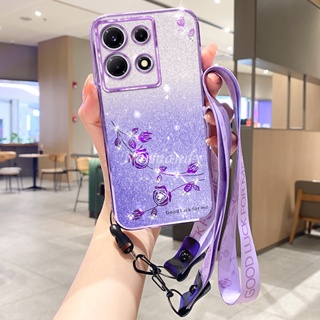 เคสโทรศัพท์มือถือ ไล่โทนสี พร้อมสายคล้องยาว สําหรับ Infinix Note 30 Pro VIP 30i Hot 30 Play NFC 30i FREE FIRE Smart 7