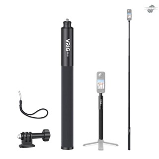 {fly} VRIG TP-13 53.5-Inch Selfie Stick Aluminum Alloy 6 Sections with 1/4in Screw &amp; Mount Adapter Compatible with INSTA360 X2/X3  11/10/9