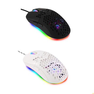 Yili เมาส์เกมมิ่ง ลายรังผึ้ง น้ําหนักเบา สําหรับ Shell RGB Chroma ไฟ LED 7200 DPI